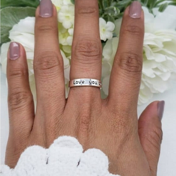 ♥️ LOVE YOU TOO THE MOON STERLING SILVER RING - Picture 4 of 5
